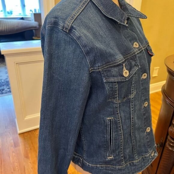 Levi’s Kid's Denim Jean Trucker Jacket Size XL 16 Medium Wash Unisex - Picture 8 of 11